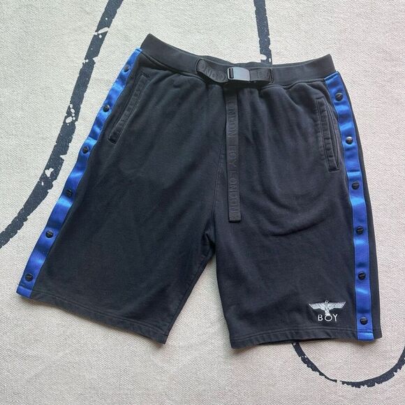Boy London Black Snap-Button‎ Eagle Tape 100% Cotton Shorts Size L - Picture 1 of 10
